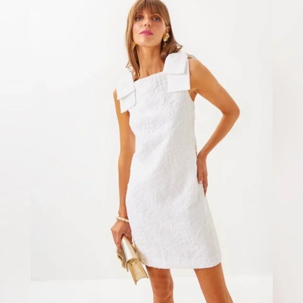 Lilly Pulitzer White Carmine Pucker Jacquard Minidress NWT Size 14